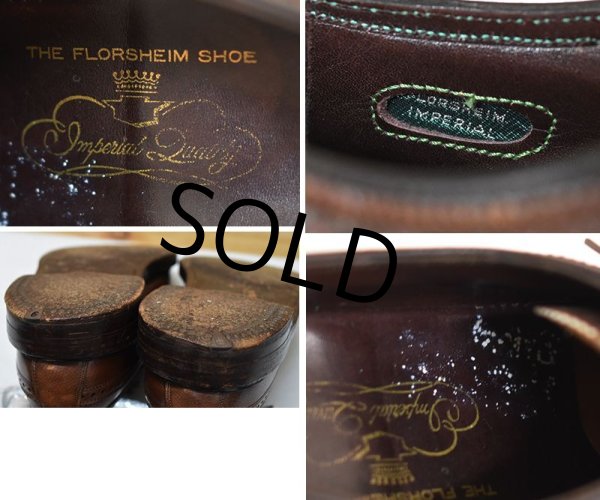 画像2: 【ビンテージ】【フローシャイム】【インペリアル】【ブラウン】【ウィングチップシューズ】【9C】【27cm程度】  (2)