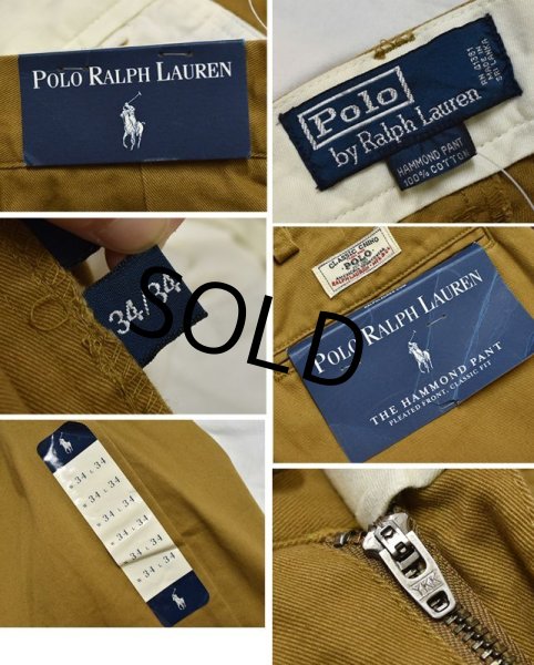 画像2: 【新品未使用】【ラルフローレン】POLO RALPH LAUREN【マスタード】HAMMOND PANTS【２タック】【コットンパンツ】【34×34】  (2)
