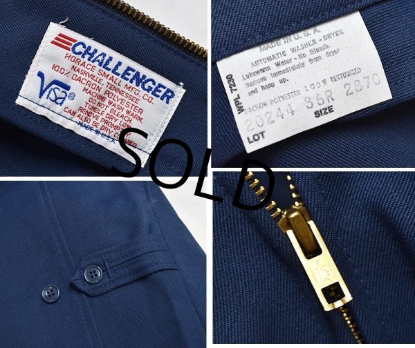 画像2: USA]製【デッドストック】【ビンテージ】【CHALLENGER】【紺】【ワークジャケット】【ジップアップブルゾン】【サイズ３６R】  (2)
