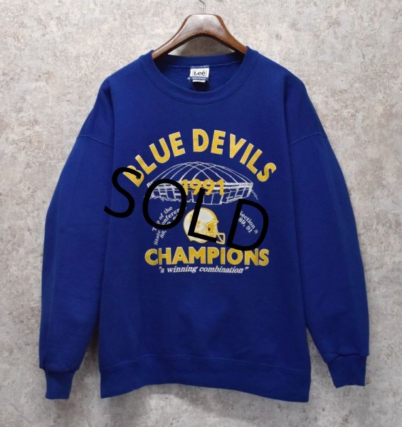 画像1: 90's【USA製】【ビンテージ】【LEE】リー【blue devils champion】【青】【スウェット】【サイズXＸＬ】  (1)