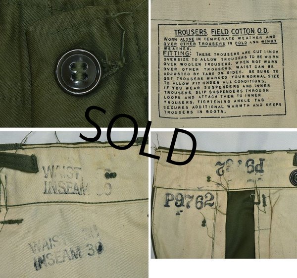 画像3: 【40s】【ビンテージ】米軍実物【U.S.ARMY】【M-43】コットン【フィールドパンツ】【30ｘ30】  (3)