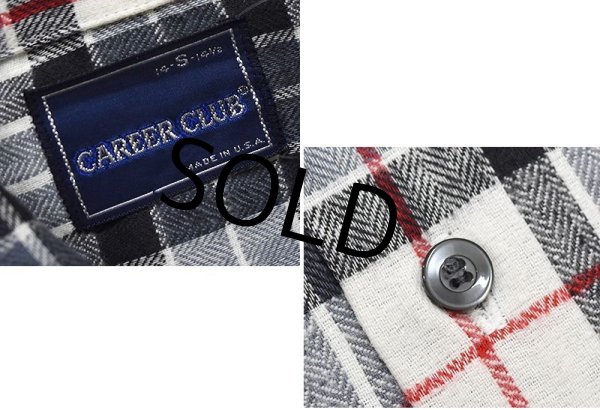画像2: デッドストック【USA製】【CAREER CLUB】【白x黒x赤】チェック柄 【ネルシャツ】【サイズS】  (2)