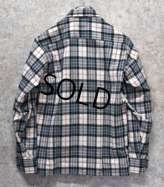 画像3: デッドストック【USA製】【CAREER CLUB】【白x黒x赤】チェック柄 【ネルシャツ】【サイズS】  (3)