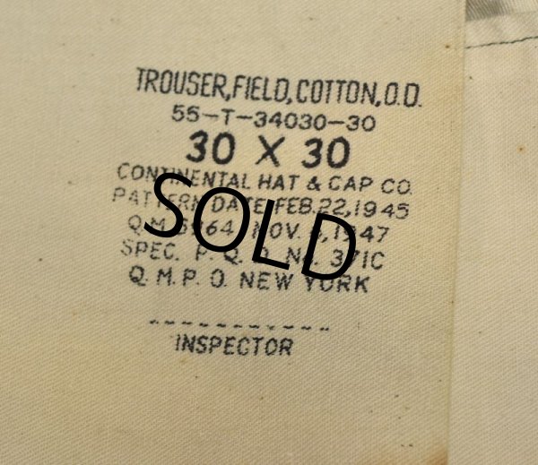 画像2: 【40s】【ビンテージ】米軍実物【U.S.ARMY】【M-43】コットン【フィールドパンツ】【30ｘ30】  (2)