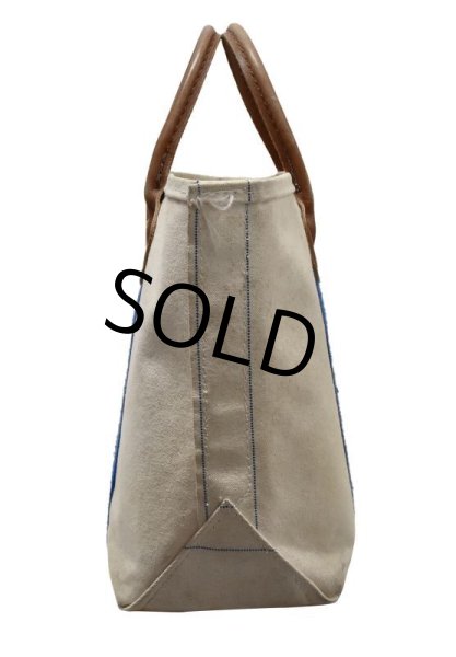 画像6: 【ビンテージ】【L.L.bean】【L.L.ビーン】【白×青】【レザーハンドル】【キャンバストートバッグ】  (6)