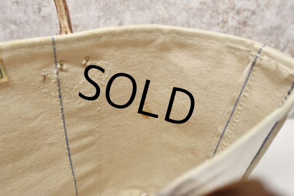 画像8: 【ビンテージ】【L.L.bean】【L.L.ビーン】【白×青】【レザーハンドル】【キャンバストートバッグ】  (8)