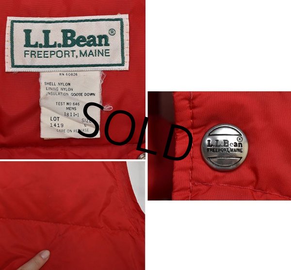 画像2: 【ビンテージ】【L.L.bean】【L.L.ビーン】赤【ダウンベスト】【サイズL】  (2)