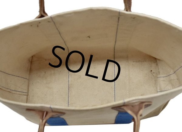 画像7: 【ビンテージ】【L.L.bean】【L.L.ビーン】【白×青】【レザーハンドル】【キャンバストートバッグ】  (7)