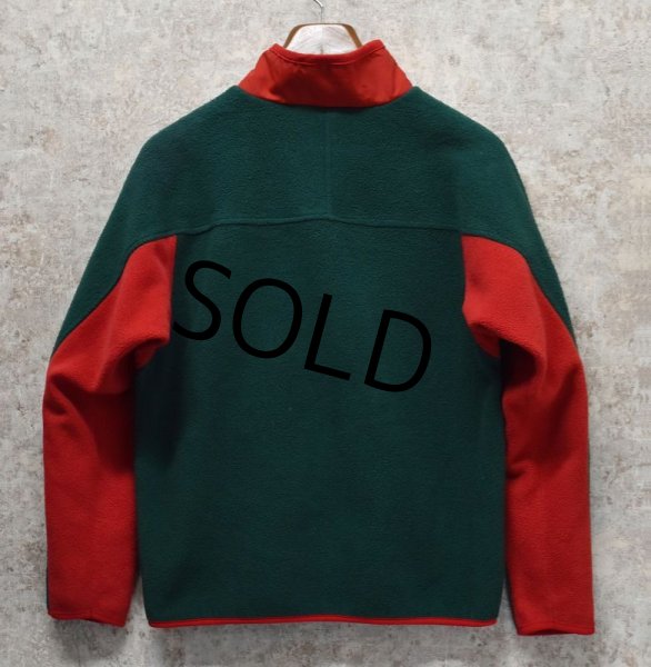 画像3: 【USA製】【ビンテージ】【EMS】【緑ｘ赤】【フリースカーディガン】フリースジャケット【レディース古着】【サイズＭ】  (3)