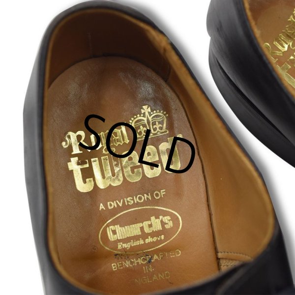 画像2: 【イングランド製】【ビンテージ】【CHURCH'S】【チャーチ】【Royal Tweed】ブラック【内羽根ストレートチップ】【9 1/2】【28.5cm程度】  (2)