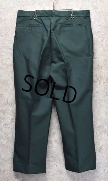 画像3: 【ほぼ未使用】【ビンテージ】【80s】【緑】ポリコットン【ワークパンツ】【36×30】  (3)