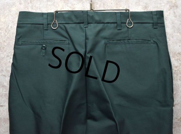 画像4: 【ほぼ未使用】【ビンテージ】【80s】【緑】ポリコットン【ワークパンツ】【36×30】  (4)
