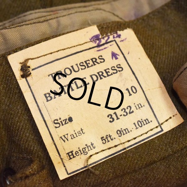 画像2: 程度良好！【ビンテージ】【オーストラリア軍】【ブラウン】バトルドレス【ウールトラウザーズ】グルカパンツ【W31-32】  (2)