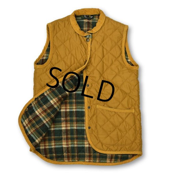 画像4: 【イングランド製】【ビンテージ】【Classics】【マスタード】チェック裏地【キルティングベスト】【XS】  (4)