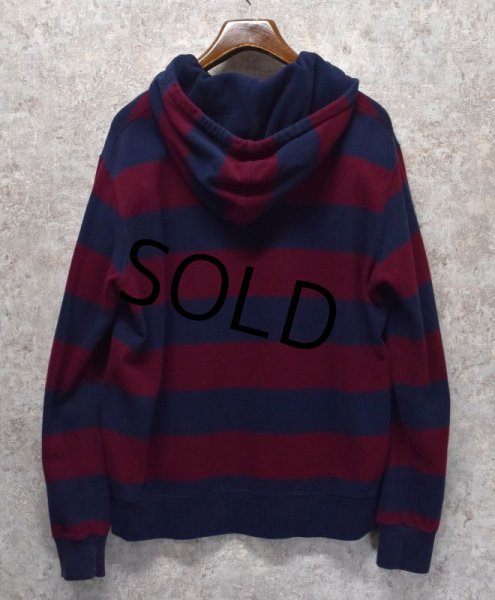 画像4: 【ラルフローレン】【エンジ×紺】【ボーダー】【パーカー】【サイズＬ】  (4)