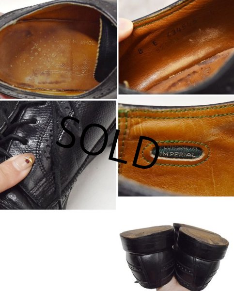 画像2: 【ビンテージ】【フローシャイム】【インペリアル】【ブラック】【ウィングチップシューズ】【8E】【26cm程度】  (2)