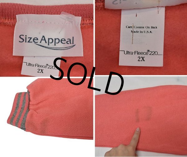 画像3: 【デッドストック】【USA製】【size appeal】【ピンク】【リブボーダー】【スウェット】【サイズ2X】レディース古着  (3)