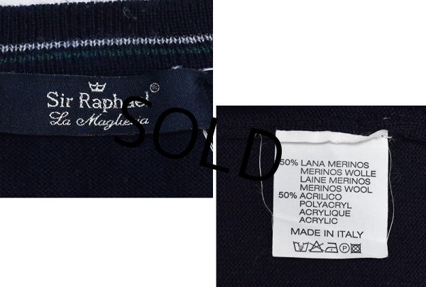 画像2: 【程度良好!!】【イタリー製】【ビンテージ】【TRICOTS ST.RAPHAEL】【紺ｘ緑ｘ白】【アーガイルセーター】【サイズM】   (2)