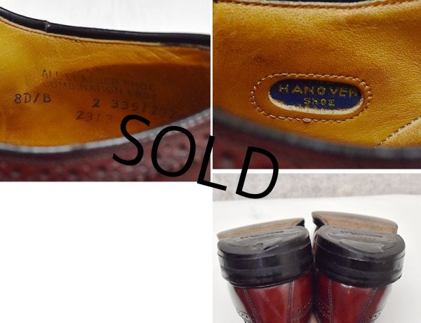 画像2: 【USA製】【ビンテージ】【HANOVER】【ハノーバー】赤茶【ウィングチップ】【8 DB】【26cm程度】  (2)