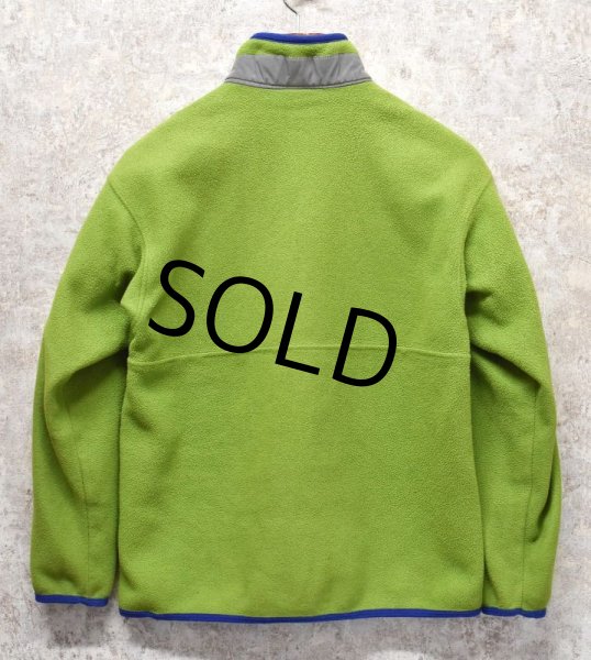 画像4: 【パタゴニア】patagonia【黄緑ｘ紺】【シンチラフリース】【プルオーバー 】【Kid's XL】【レディースＳ程度】  (4)