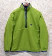 画像1: 【パタゴニア】patagonia【黄緑ｘ紺】【シンチラフリース】【プルオーバー 】【Kid's XL】【レディースＳ程度】  (1)