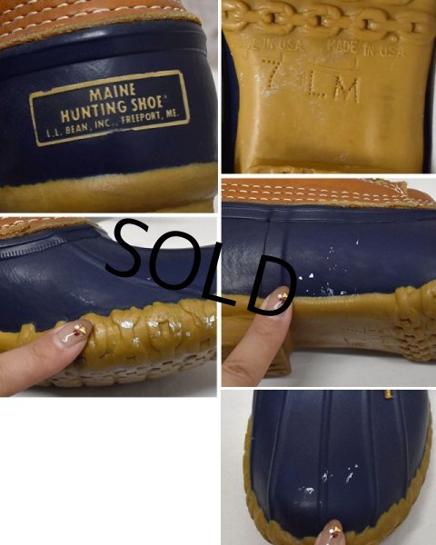画像2: 【USA製】【L.L.bean】【ネイビー】ラバーモカシン【ビーンブーツ】【サイズ 7LM】【24cm程度】  (2)