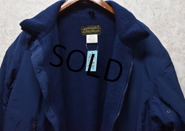 画像4: 90's【USA製】ビンテージ【エディーバウアー】【Eddie Bauer】【紺x紺】【裏フリース】ナイロンジャケット【サイズXL】  (4)