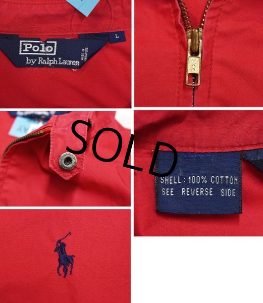 画像2: オールド【ラルフローレン】【RALPH LAUREN】【赤】コットン【ジップアップブルゾン】【サイズＬ】  (2)