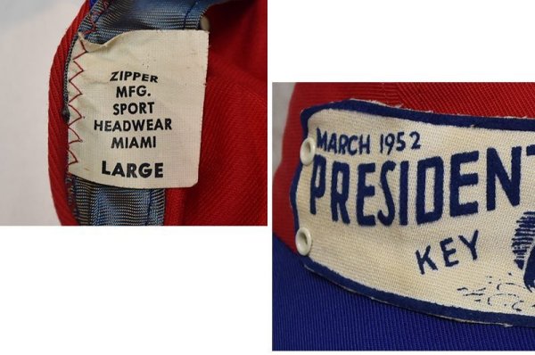 画像3: 【50’s】【ビンテージ】【PRESIDENTIAL PARTY】【赤x青】【ロングビルキャップ】  (3)
