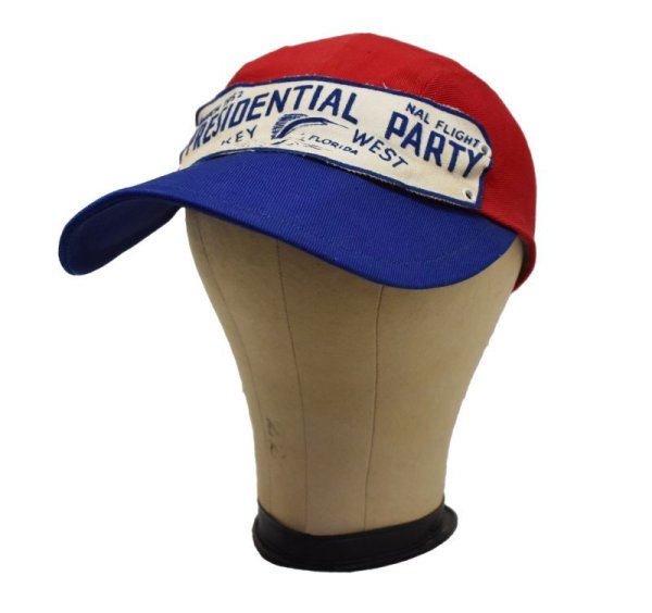 画像2: 【50’s】【ビンテージ】【PRESIDENTIAL PARTY】【赤x青】【ロングビルキャップ】  (2)