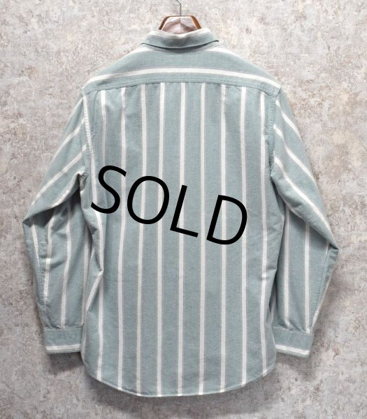 画像3: 【ビンテージ】St. John's Bay【セントジョンズベイ】【ライトグリーンｘ白ストライプ】【B/Dシャツ】【サイズM】  (3)