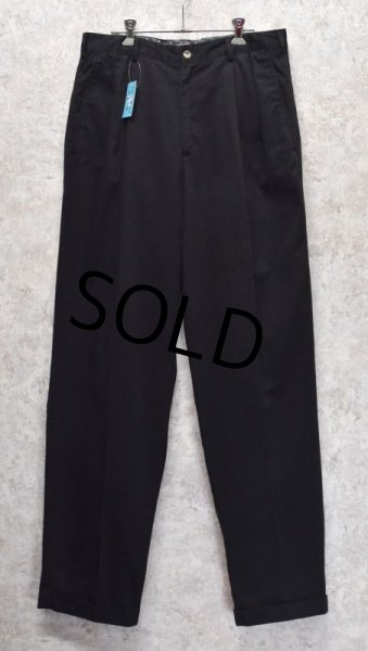 画像4: 90's【ビンテージ】【THE MENS COMPANY】【黒】【ブラック】【２タックコットンパンツ】【33×34】  (4)