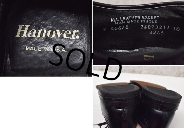 画像2: USA製【ビンテージ】【HANOVER】【黒】【ハノーバー】ウィングチップ【レザーシューズ】【9EEE】【27cm程度】  (2)