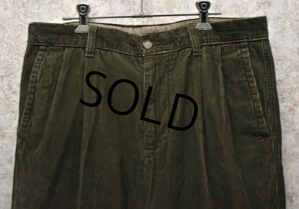 画像5: 【ビンテージ】LL.bean【LLビーン】【２タック】【コーデュロイパンツ】モスグリーン【３４×３２】  (5)