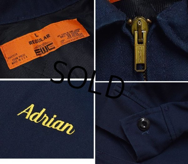 画像2: 90's【USA製】ビンテージ【EWC】【紺】【キルティング裏地付き】ワークジャケット【ワークブルゾン】【サイズＬ】  (2)