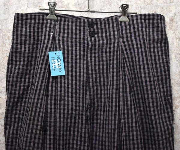 画像5: 【DOSHA】【紫X黒】【シアサッカー】【タック入りコットンパンツ】【タック入りコットンスラックス】【36X33】  (5)