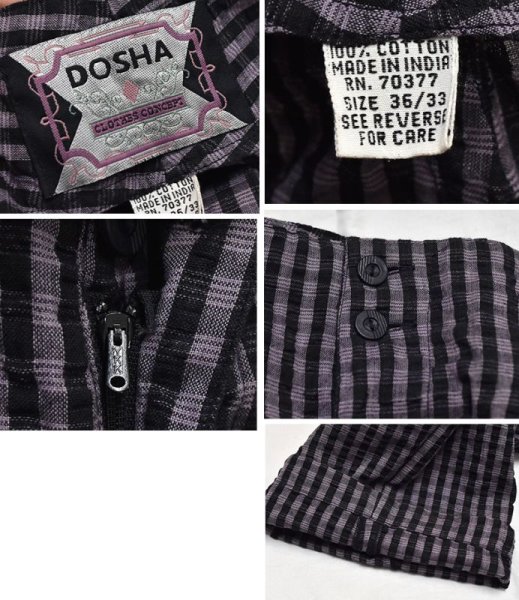 画像3: 【DOSHA】【紫X黒】【シアサッカー】【タック入りコットンパンツ】【タック入りコットンスラックス】【36X33】  (3)