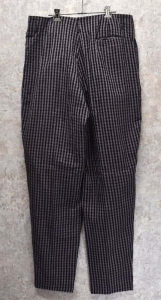 画像4: 【DOSHA】【紫X黒】【シアサッカー】【タック入りコットンパンツ】【タック入りコットンスラックス】【36X33】  (4)