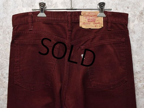 画像5: 80's【USA製】【ビンテージ】LEVI'S【リーバイス】リーバイス505【エンジ】【５０５】【コーデュロイパンツ】タロン42【33×34】  (5)