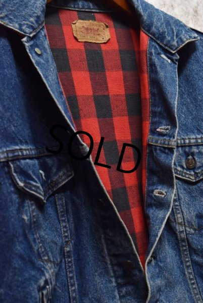 画像4: 【USA製】ビンテージ【LEVI'S】【リーバイス】【70417-0814】【赤ｘ黒チェックライニング付き】【デニムジャケット】【サイズＭ】  (4)