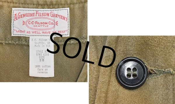 画像2: 【USA製】ビンテージ【filson】フィルソン【ベージュ】【モールスキンベスト】【サイズ３８】  (2)