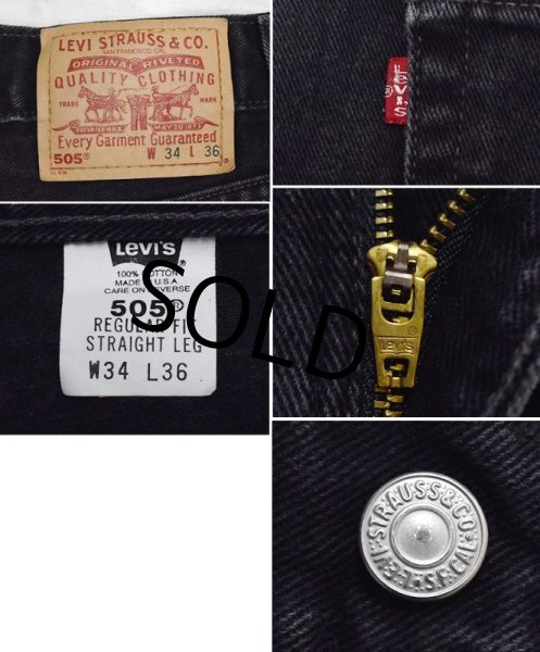 画像3: USA製【ビンテージ】【LEVI'S】【リーバイス５０５】505【黒】【デニムパンツ】ブラックデニム【34ｘ36】  (3)