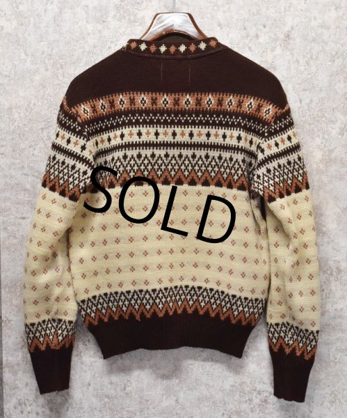 画像3: 50’s【ビンテージ】【Jersild】【ジャーシルド】【ブラウンx白】ジャガード【ノルディック風】【ウールセーター】【サイズL】  (3)