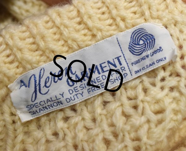 画像2: アイルランド製【A Heron Garment】【ア ヘロン ガーメント】【生成り】【アランセーター】  (2)