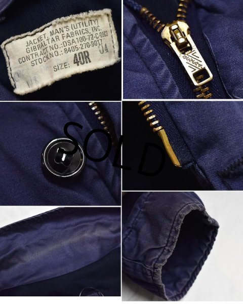 画像2: 70's【ビンテージ】【米軍実物】U.S.NAVY【濃紺】【サブマリンジャケット】ユーティリティージャケット【４０R】  (2)
