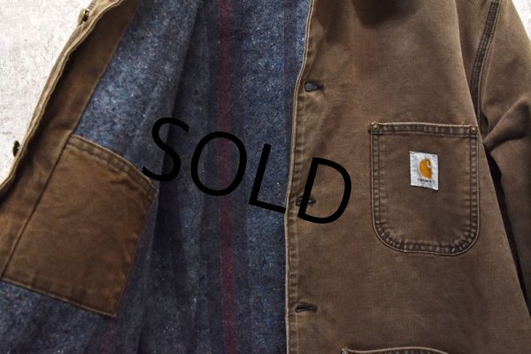 画像4: 【ビンテージ】【Carhartt】【カーハート】【ブラウン】【ブランケット裏地付き】【ダック地ジャケット】【サイズ L】  (4)