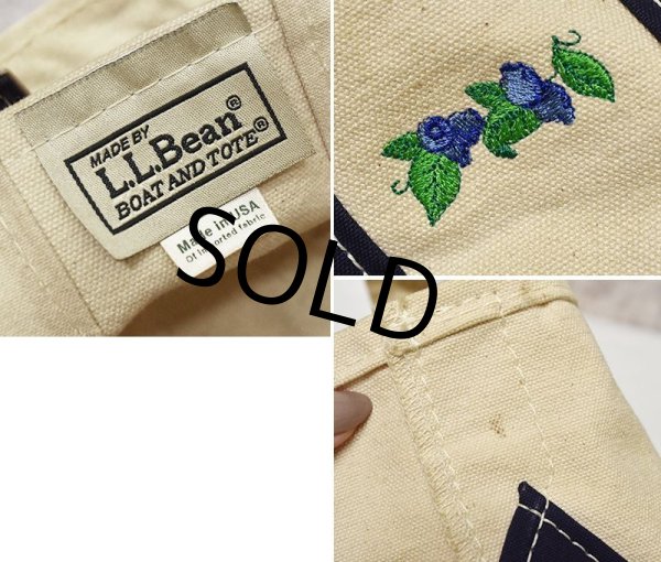 画像2: 【USA製】【ビンテージ】【L.L.bean】白x紺【キャンバス】極小【ミニミニトートバッグ】【ビーントート】  (2)