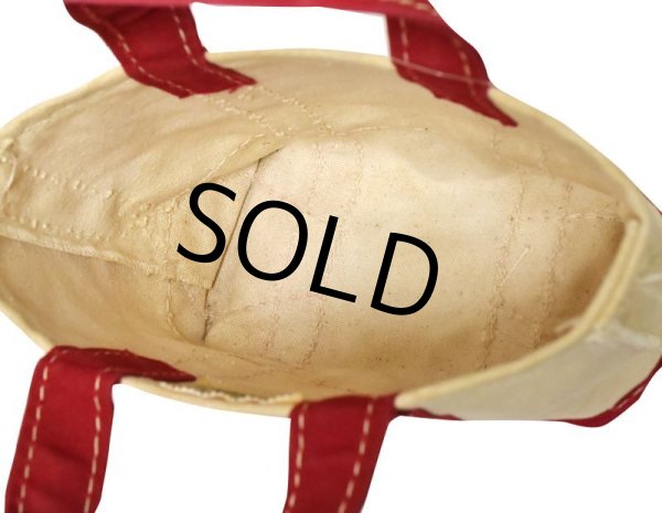 画像5: 80's【ビンテージ】【L.L.bean】【エルエルビーン】 白ｘ赤【キャンバス】【ミニトートバッグ】【ビーントート】  (5)