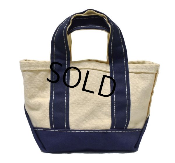 画像3: 【USA製】【ビンテージ】【L.L.bean】白x紺【キャンバス】極小【ミニミニトートバッグ】【ビーントート】  (3)