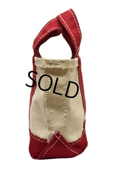 画像3: 80's【ビンテージ】【L.L.bean】【エルエルビーン】 白ｘ赤【キャンバス】【ミニトートバッグ】【ビーントート】  (3)